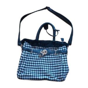 Black and White Hound's-tooth Print Handbag